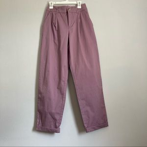 High-rise straight ankle pants